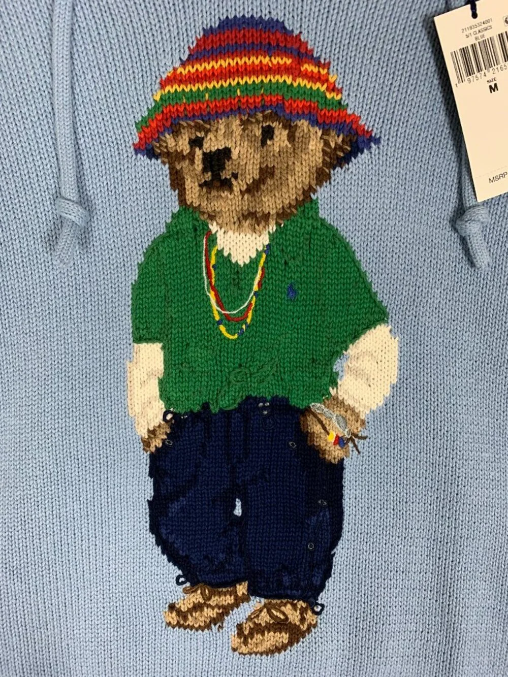 Polo Ralph Lauren Bermuda Polo Bear Blue Hoodie Women's M - Picture 4 of 16